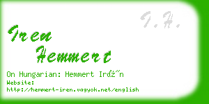 iren hemmert business card